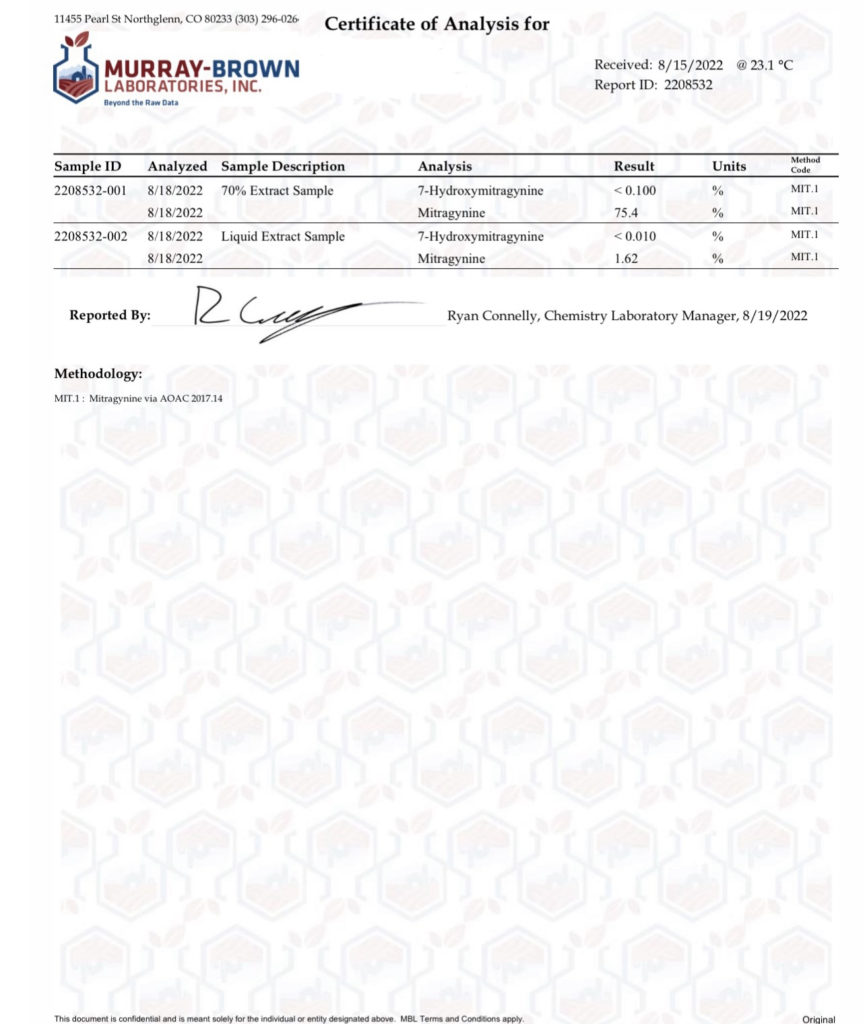 75 % mit Kratom extract